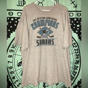 Mens Vintage Sharks Hockey Tee